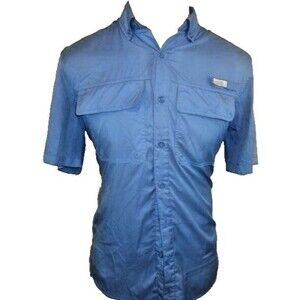 Mens Ocean Coast Blue SS Vented Fishing Shirt sz Sm
